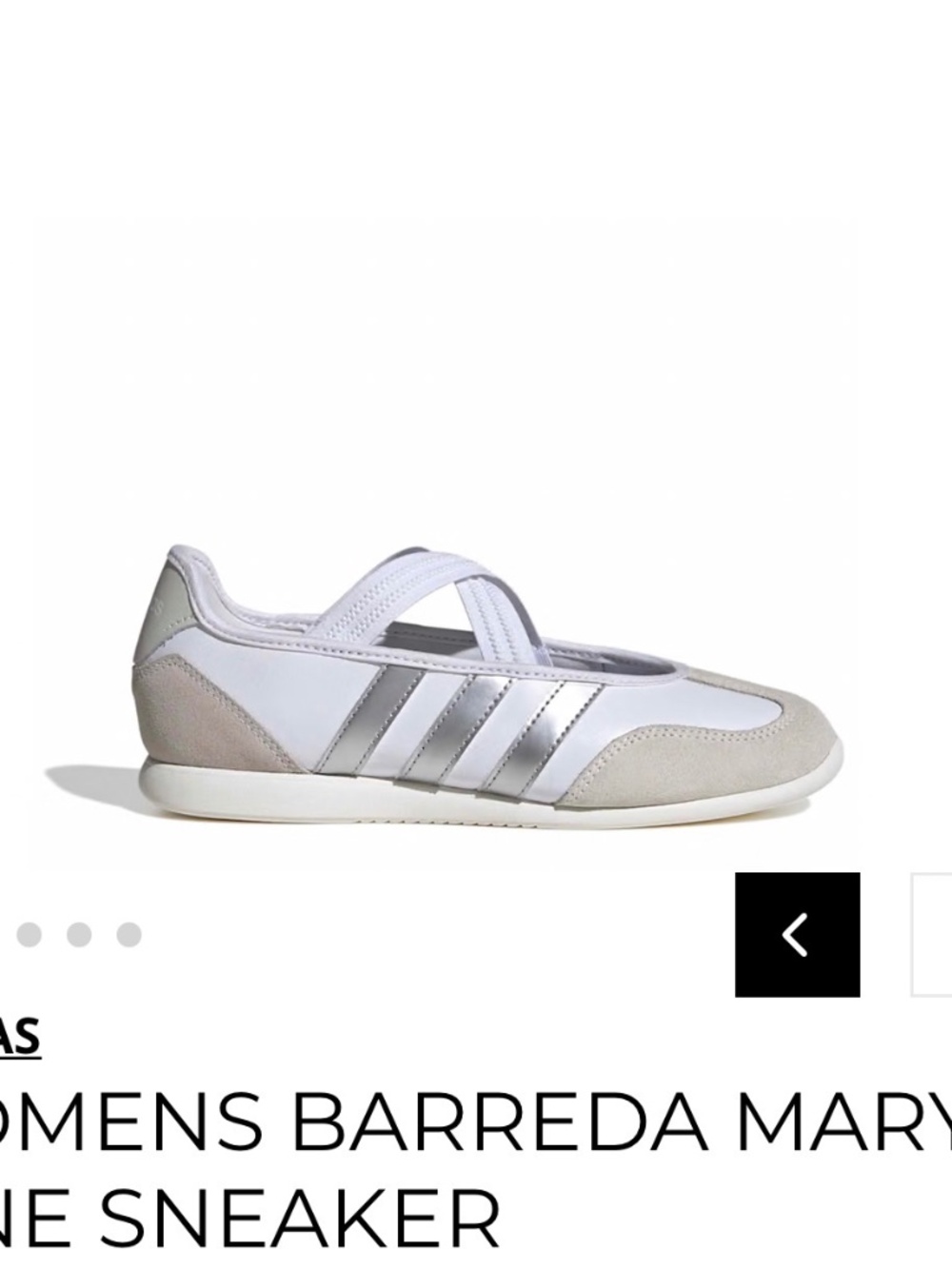 adidas Barreda Mary Jane Women's Sneaker - White/SilveR
